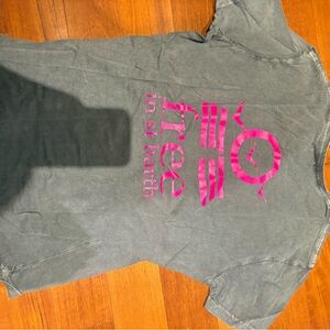 Gray Tee with Pink Accents